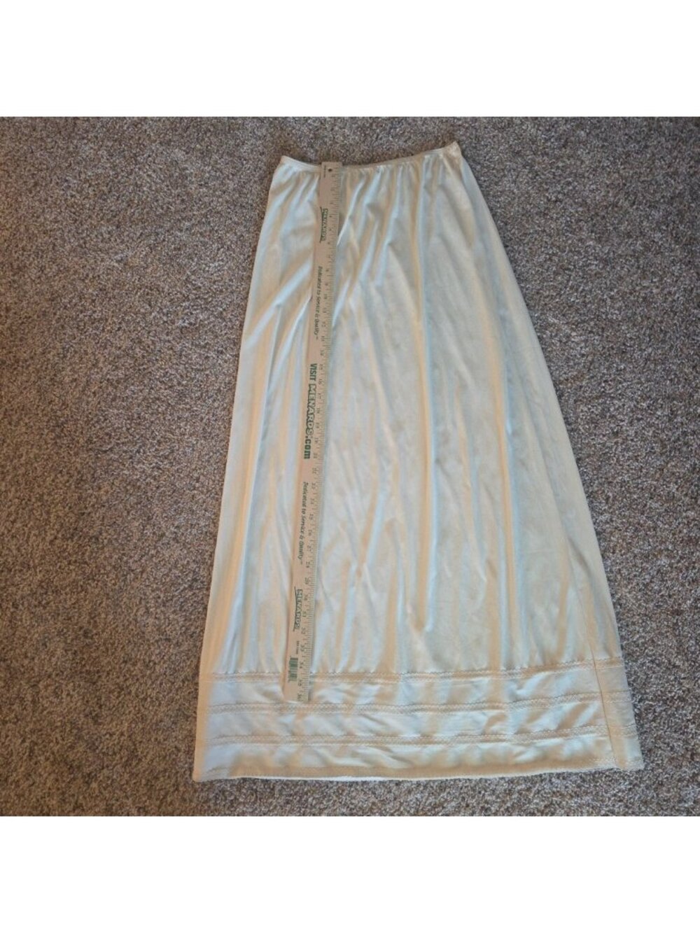 VTG Lorraine Full Length Slip Maxi S-L Off-White - Picture 2 of 7